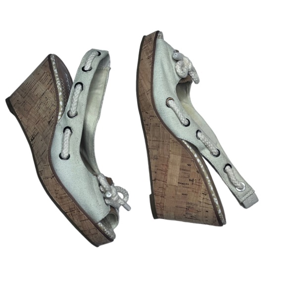 Sperry Top Slider Cork Wedged Slingback Shoes Sandals NWOT - Picture 10 of 15